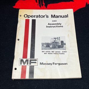 Massey Ferguson 4800/4840/4880 Tractor Operator's Manual.Very Good Condition